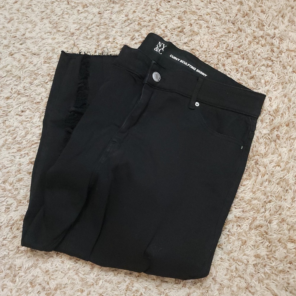 NY&C New York & Company Curvy Sculpting Skinny Womens 20 Black‎ Jeans